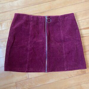 O-ring corduroy mini skirt